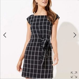 NWT LOFT Boatneck Black Dress